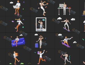 休闲卡通人物Blender资产库