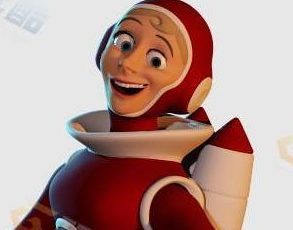 Blender素材—卡通火箭少女宇航员模型