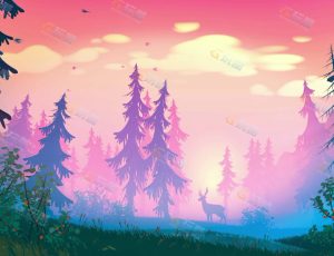 唯美三渲二动画卡通场景4 Blender工程源文件