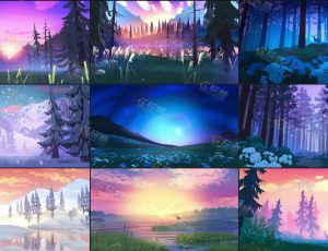 独家资源！唯美三渲二动画卡通场景Blender工程源文件