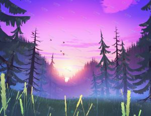 唯美三渲二动画卡通场景1 Blender工程源文件