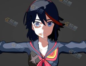 Blender素材—斩服少女缠流子模型