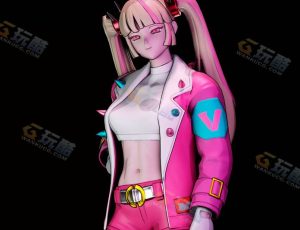 Blender素材—朋克双马尾女孩模型
