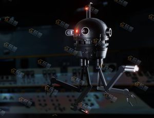 Blender资源—带动画的间谍科幻无人机机器人工程源文件