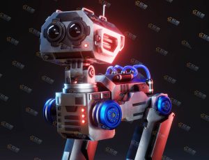 Blender资源—带动画的可爱迷你机器人工程源文件