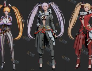 Blender资源—双面尾御姐战士模型