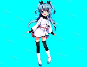 Blender资源—蓝发双马尾萝莉模型