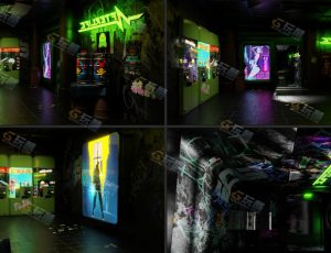 Blender资源—赛博朋克游戏室工程源文件