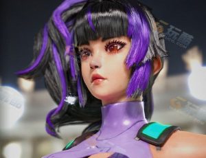 Blender资源—赛博朋克酷女孩模型