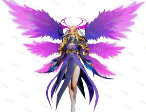 Blender资源—紫色翅膀美女模型