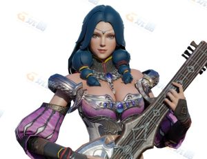 Blender资源—古琴女战士模型
