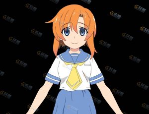 Blender资源—日本校服女孩模型