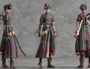 Blender资源—日本阴阳武士模型