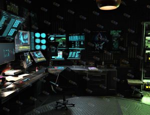 Blender源文件—大型赛博朋克室内房间合辑套装工程