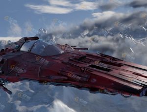 Blender源文件—在雪山飞行的宇宙战舰