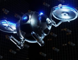 Blender源文件—飞行间谍机器人