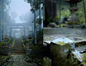 Blender源文件—日本神社鸟居带动画场景