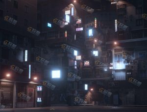 Blender工程源文件—赛博朋克贫民窟小区