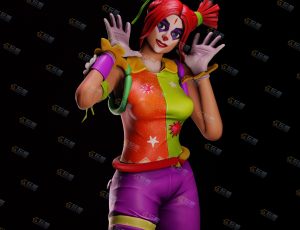 Blender模型—多彩服装小丑女