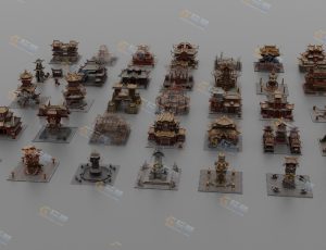 国风建筑Blender资产库