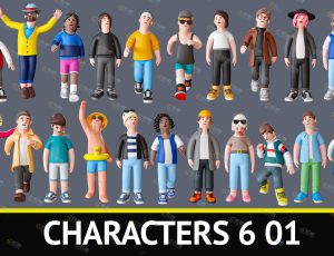 Blender模型—low poly可爱卡通人物模型包