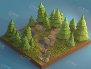 Blender工程源文件—可爱卡通树林