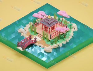 Blender工程源文件—low poly古风小庙