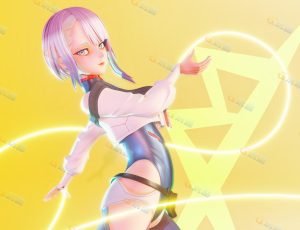 Blender模型—赛博朋克边缘者角色露西