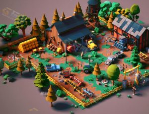 Blender工程—low poly农场场景7