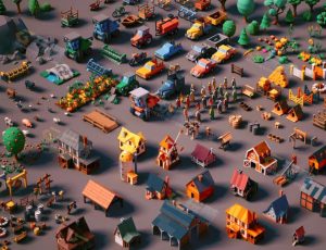 Blender模型—low poly农场资产库