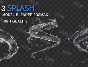 Blender模型—水溅螺旋生长水动画