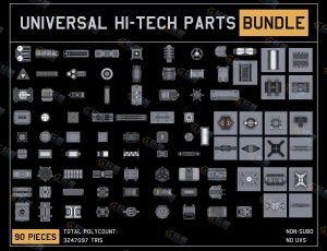 90组科技甲板Blender资产库