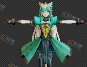 Blender模型—绿发萝莉