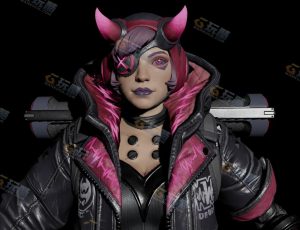 Blender模型—赛博独眼眼罩女机器人