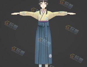 Blender模型—日本和服女孩