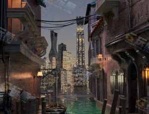 Blender工程源文件—浪漫河流城