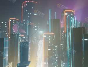 Blender工程源文件—霓虹灯科幻城市