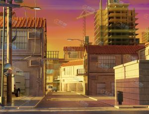 Blender工程源文件—日本黄昏街道