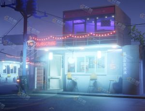 Blender工程源文件—日本街边酒吧
