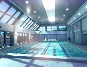 Blender工程源文件—日本校园泳池