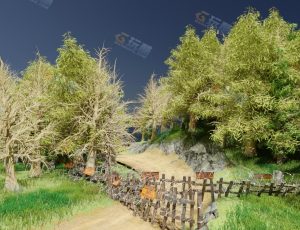 Blender工程源文件—树林封闭小路