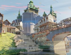 Blender工程源文件—唯美老城镇