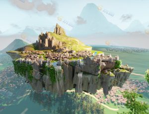 Blender工程源文件—唯美天空老城镇