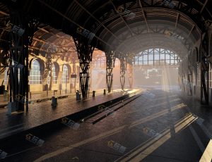 Blender工程源文件—唯美夕阳火车站