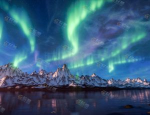 Blender工程源文件—雪山极光场景