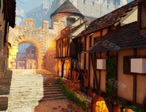 Blender工程源文件—中世纪村庄