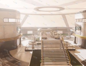 Blender工程源文件—科技大型控制室