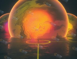 C4D工程源文件—科技黄色星球室