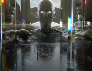 C4D工程源文件—科技人头大景