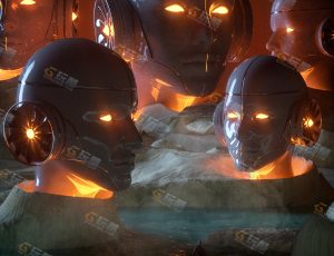 C4D工程源文件—科技人头之地